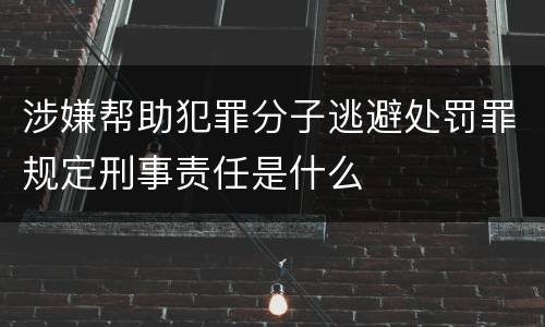 涉嫌帮助犯罪分子逃避处罚罪规定刑事责任是什么
