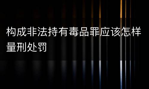 构成非法持有毒品罪应该怎样量刑处罚