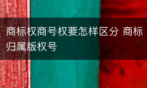 商标权商号权要怎样区分 商标归属版权号