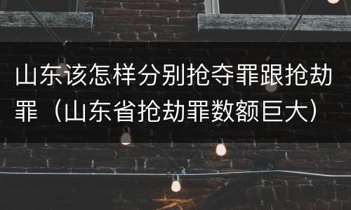 山东该怎样分别抢夺罪跟抢劫罪（山东省抢劫罪数额巨大）