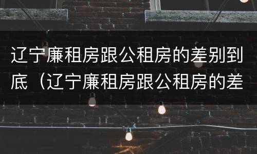 辽宁廉租房跟公租房的差别到底（辽宁廉租房跟公租房的差别到底是什么）