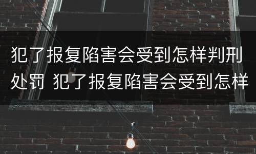 犯了报复陷害会受到怎样判刑处罚 犯了报复陷害会受到怎样判刑处罚呢