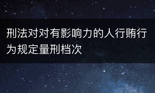 刑法对对有影响力的人行贿行为规定量刑档次