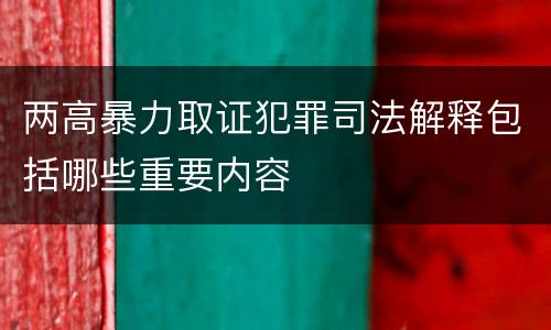 两高暴力取证犯罪司法解释包括哪些重要内容
