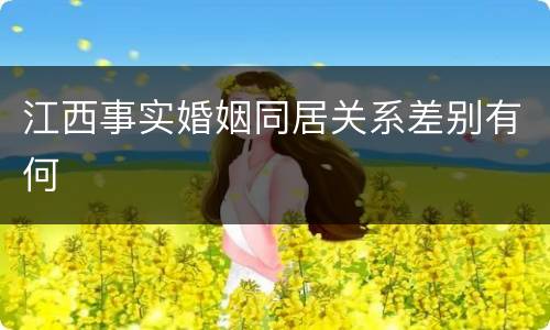 江西事实婚姻同居关系差别有何