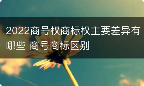 2022商号权商标权主要差异有哪些 商号商标区别