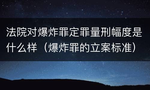 法院对爆炸罪定罪量刑幅度是什么样（爆炸罪的立案标准）