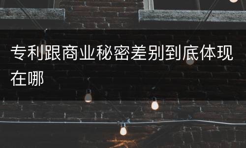 专利跟商业秘密差别到底体现在哪