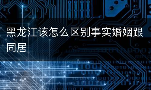 黑龙江该怎么区别事实婚姻跟同居
