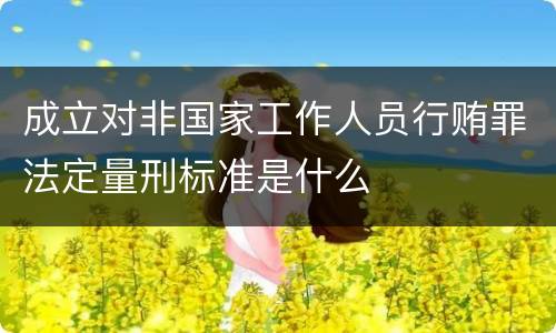 成立对非国家工作人员行贿罪法定量刑标准是什么