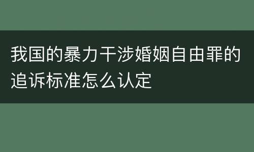 我国的暴力干涉婚姻自由罪的追诉标准怎么认定