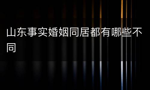 山东事实婚姻同居都有哪些不同