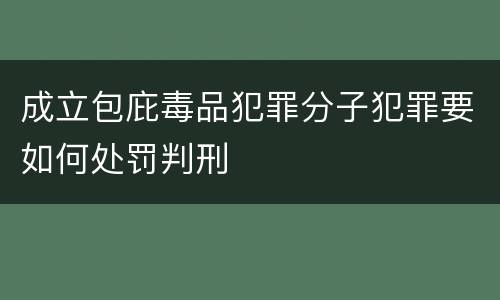 成立包庇毒品犯罪分子犯罪要如何处罚判刑