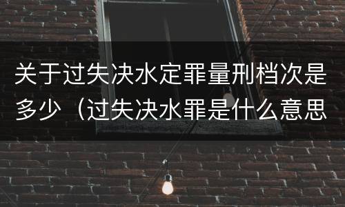 关于过失决水定罪量刑档次是多少（过失决水罪是什么意思）