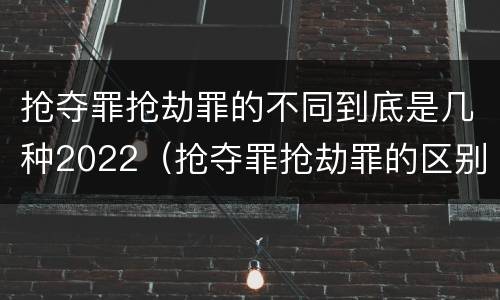 抢夺罪抢劫罪的不同到底是几种2022（抢夺罪抢劫罪的区别）