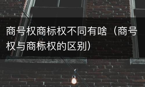 商号权商标权不同有啥（商号权与商标权的区别）