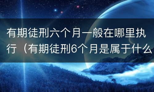 有期徒刑六个月一般在哪里执行（有期徒刑6个月是属于什么）