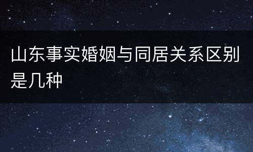 山东事实婚姻与同居关系区别是几种