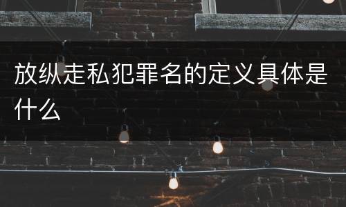 放纵走私犯罪名的定义具体是什么