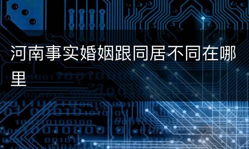 河南事实婚姻跟同居不同在哪里