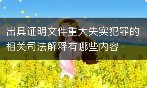 出具证明文件重大失实犯罪的相关司法解释有哪些内容