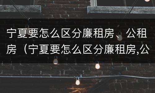 宁夏要怎么区分廉租房、公租房（宁夏要怎么区分廉租房,公租房呢）