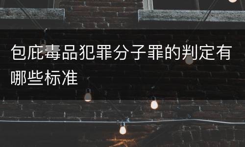 包庇毒品犯罪分子罪的判定有哪些标准