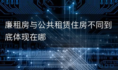 廉租房与公共租赁住房不同到底体现在哪