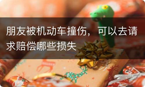 朋友被机动车撞伤，可以去请求赔偿哪些损失