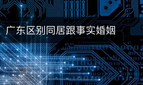 广东区别同居跟事实婚姻