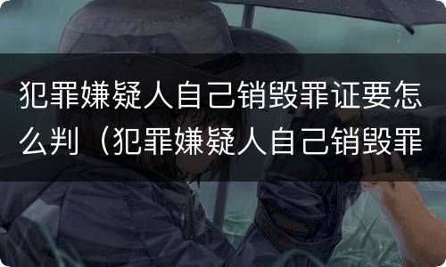 犯罪嫌疑人自己销毁罪证要怎么判（犯罪嫌疑人自己销毁罪证要怎么判决）