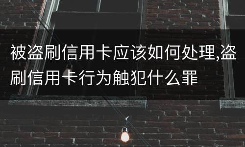 被盗刷信用卡应该如何处理,盗刷信用卡行为触犯什么罪