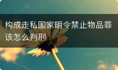 构成走私国家明令禁止物品罪该怎么判刑
