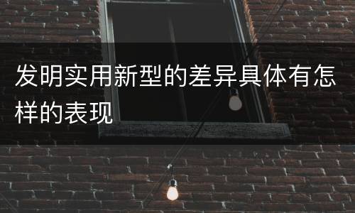 发明实用新型的差异具体有怎样的表现