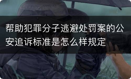 帮助犯罪分子逃避处罚案的公安追诉标准是怎么样规定