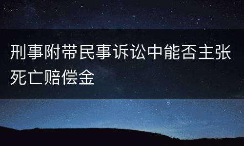 刑事附带民事诉讼中能否主张死亡赔偿金
