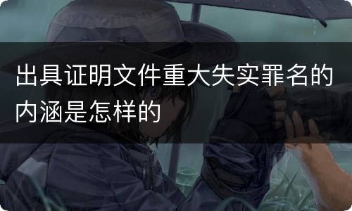 出具证明文件重大失实罪名的内涵是怎样的
