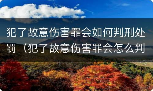 犯了故意伤害罪会如何判刑处罚（犯了故意伤害罪会怎么判）
