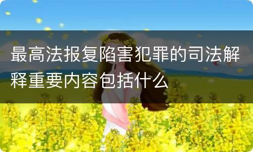 最高法报复陷害犯罪的司法解释重要内容包括什么