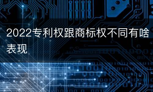 2022专利权跟商标权不同有啥表现