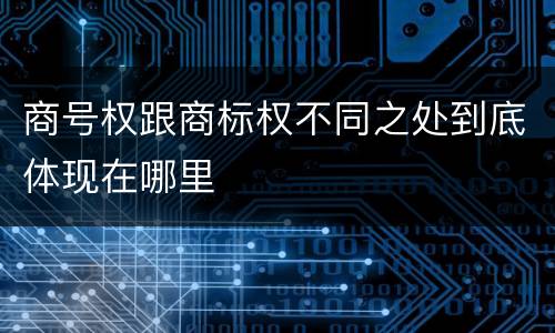 商号权跟商标权不同之处到底体现在哪里