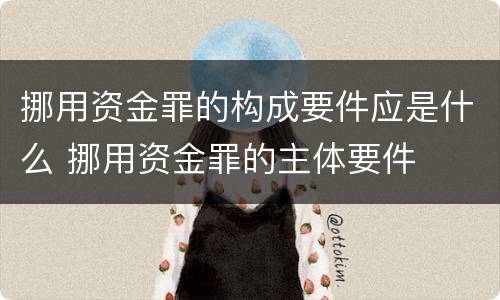 挪用资金罪的构成要件应是什么 挪用资金罪的主体要件