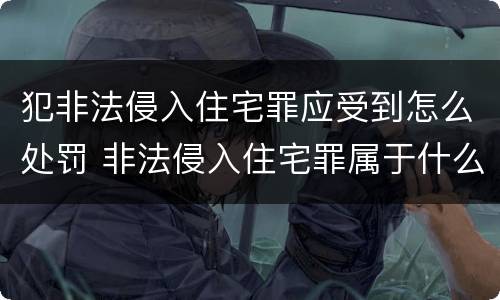 犯非法侵入住宅罪应受到怎么处罚 非法侵入住宅罪属于什么犯罪类型