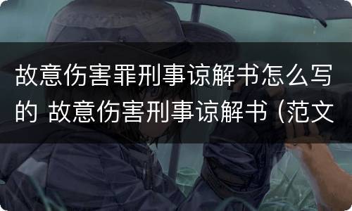 故意伤害罪刑事谅解书怎么写的 故意伤害刑事谅解书 (范文