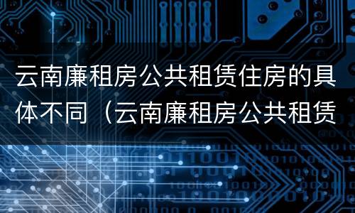 云南廉租房公共租赁住房的具体不同（云南廉租房公共租赁住房的具体不同条件）