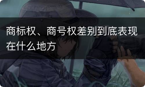 商标权、商号权差别到底表现在什么地方