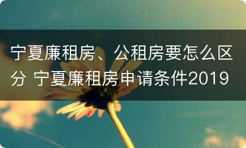宁夏廉租房、公租房要怎么区分 宁夏廉租房申请条件2019