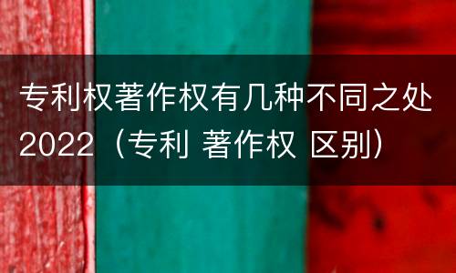 专利权著作权有几种不同之处2022（专利 著作权 区别）