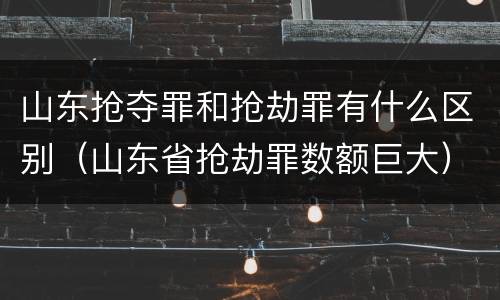 山东抢夺罪和抢劫罪有什么区别（山东省抢劫罪数额巨大）