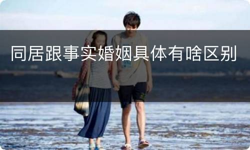 同居跟事实婚姻具体有啥区别